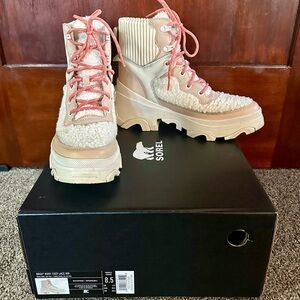 SOREL Brex Women’s Faux Fur Lug Sole Winter Boots Size 8.5 Waterproof